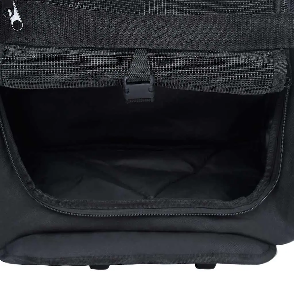 Foldable Pet Trolley Lightweight Metal Frame Fabric Black Carrier Backpack Handbag