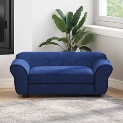 Practical Blue Plush Dog Sofa Bed for Home Use