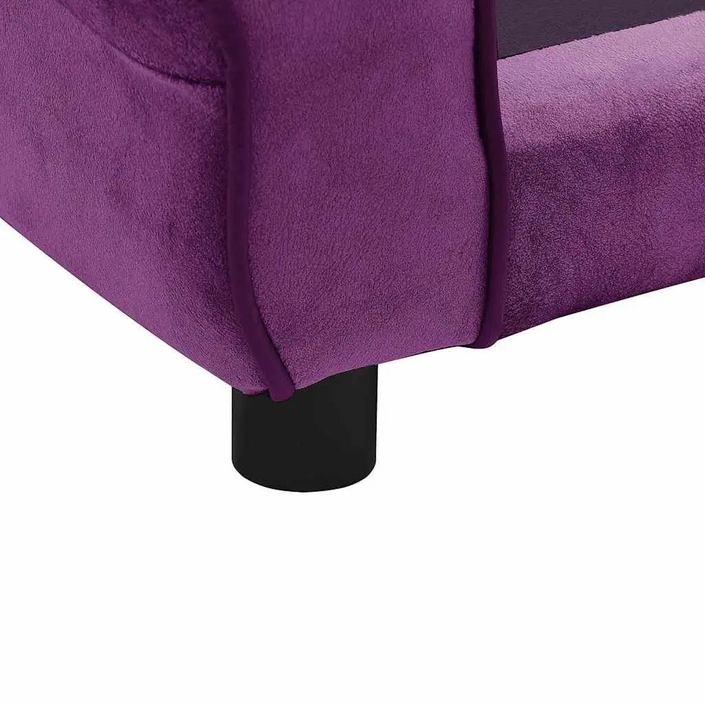 Dog Sofa Plush Cushion Wooden Frame 72 x 45 x 30 cm Purple