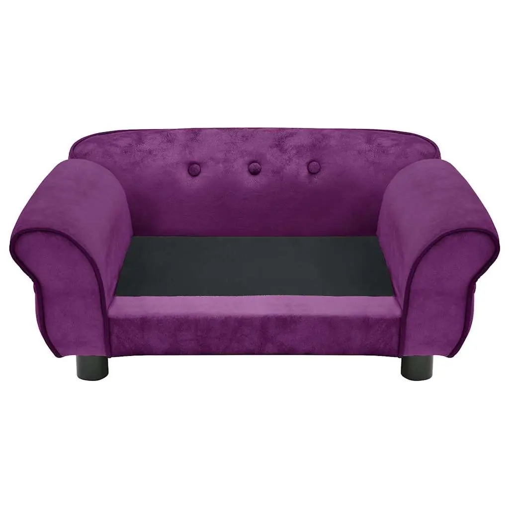 Dog Sofa Plush Cushion Wooden Frame 72 x 45 x 30 cm Purple