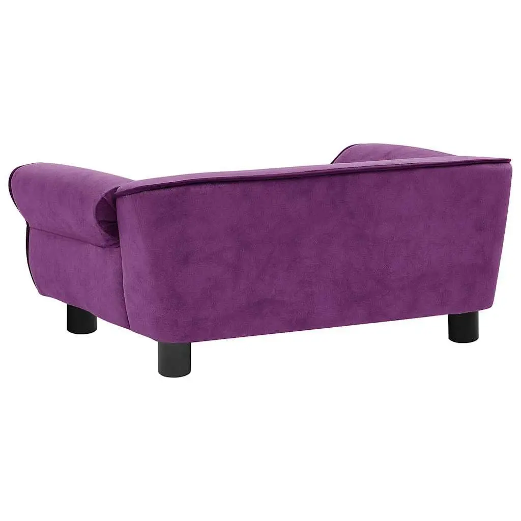 Dog Sofa Plush Cushion Wooden Frame 72 x 45 x 30 cm Purple