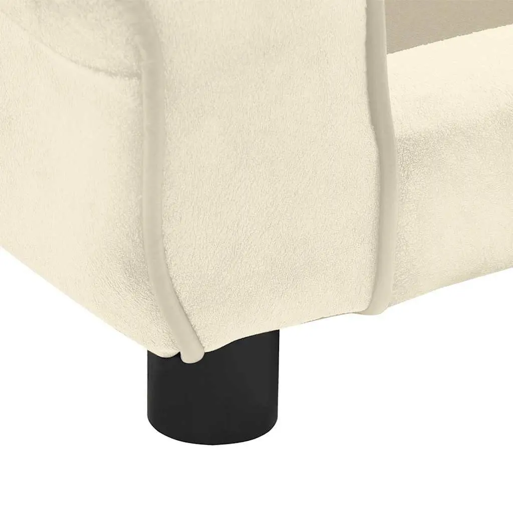 Dog Sofa Plush Cushion Cream Washable Cover Small Size