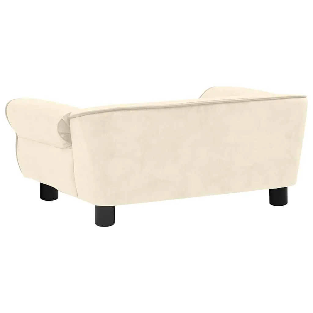 Dog Sofa Plush Cushion Cream Washable Cover Small Size