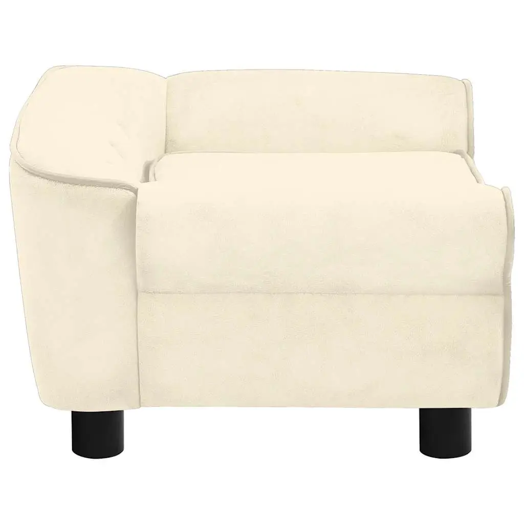 Dog Sofa Plush Cushion Cream Washable Cover Small Size