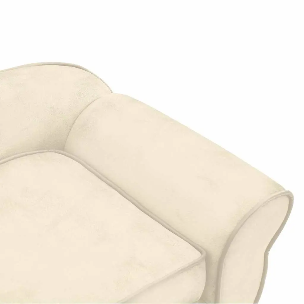 Dog Sofa Plush Cushion Cream Washable Cover Small Size