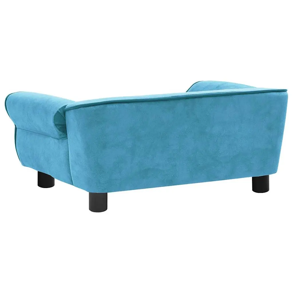 Pet Couch Plush Dog Bed Wooden Frame Washable Cover Turquoise Small Animals 72x45x30cm