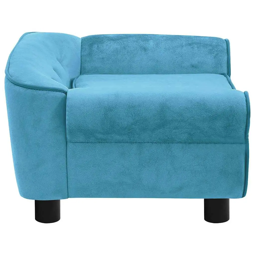 Pet Couch Plush Dog Bed Wooden Frame Washable Cover Turquoise Small Animals 72x45x30cm