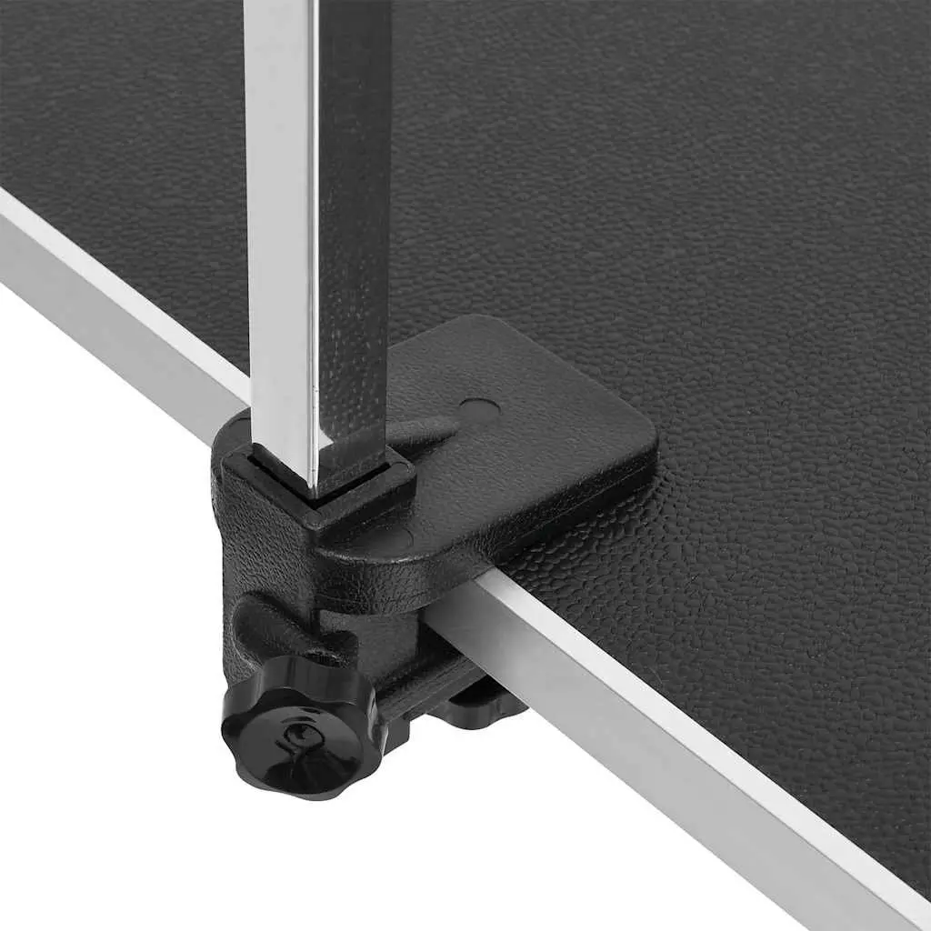 Foldable Pet Grooming Table Adjustable Height Brown Stainless Steel Arm Non-Slip Surface