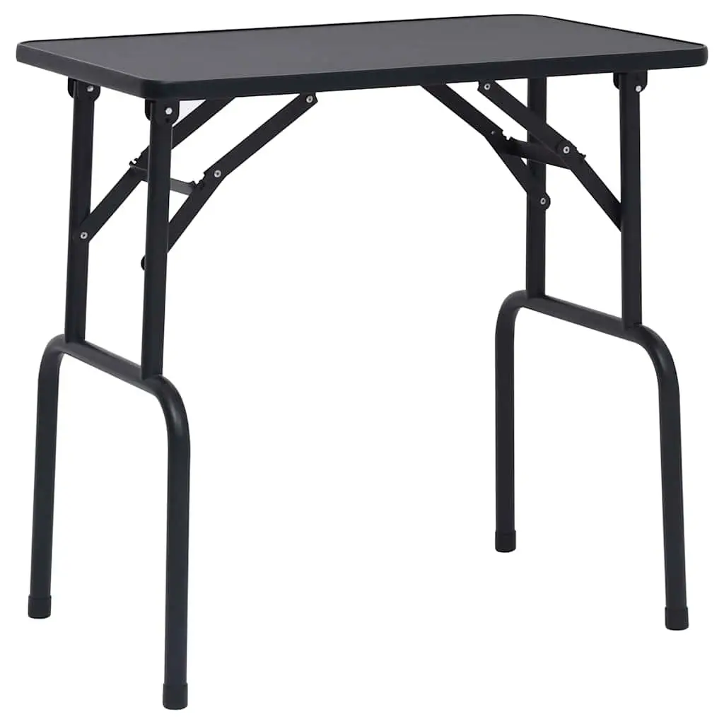 Dog Grooming Table Foldable Adjustable Height Stainless Steel Arm Black