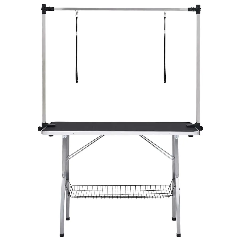 Dog Grooming Table Steel Adjustable Height Foldable Non-Slip Black