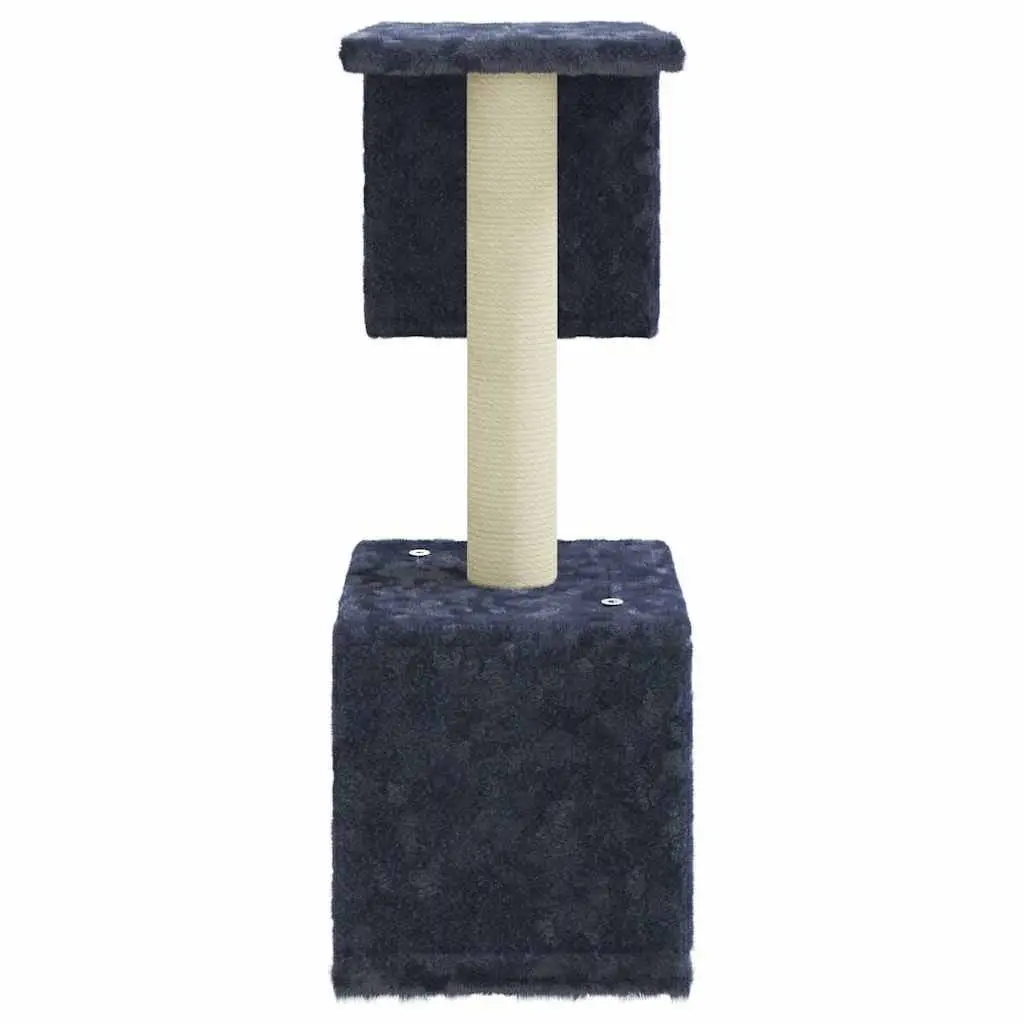 Cat Tree Scratching Post Sisal Rope Dark Grey 60 cm Multi-Level Climbing Perch House Furniture for Cats