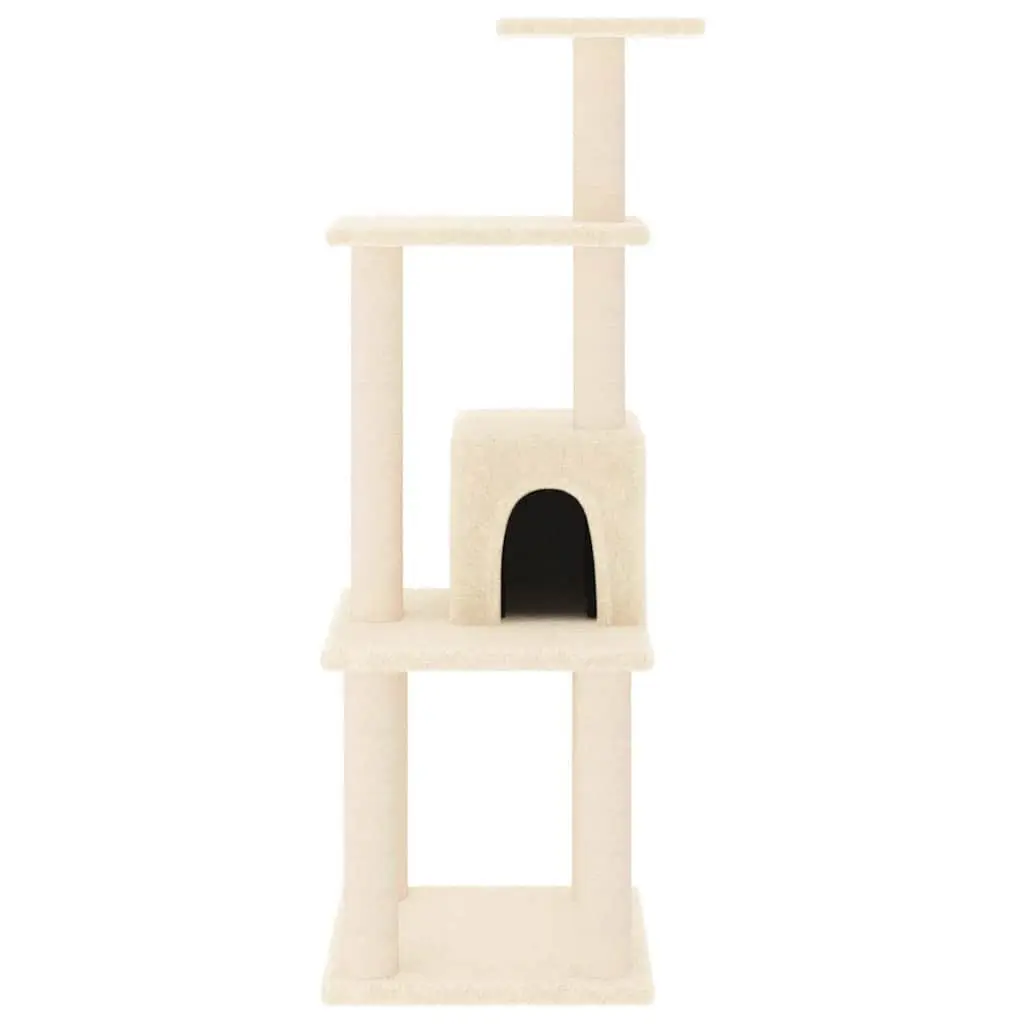 Climbing Cat Activity Centre Multi-Level Cat Tree Cream 105cm