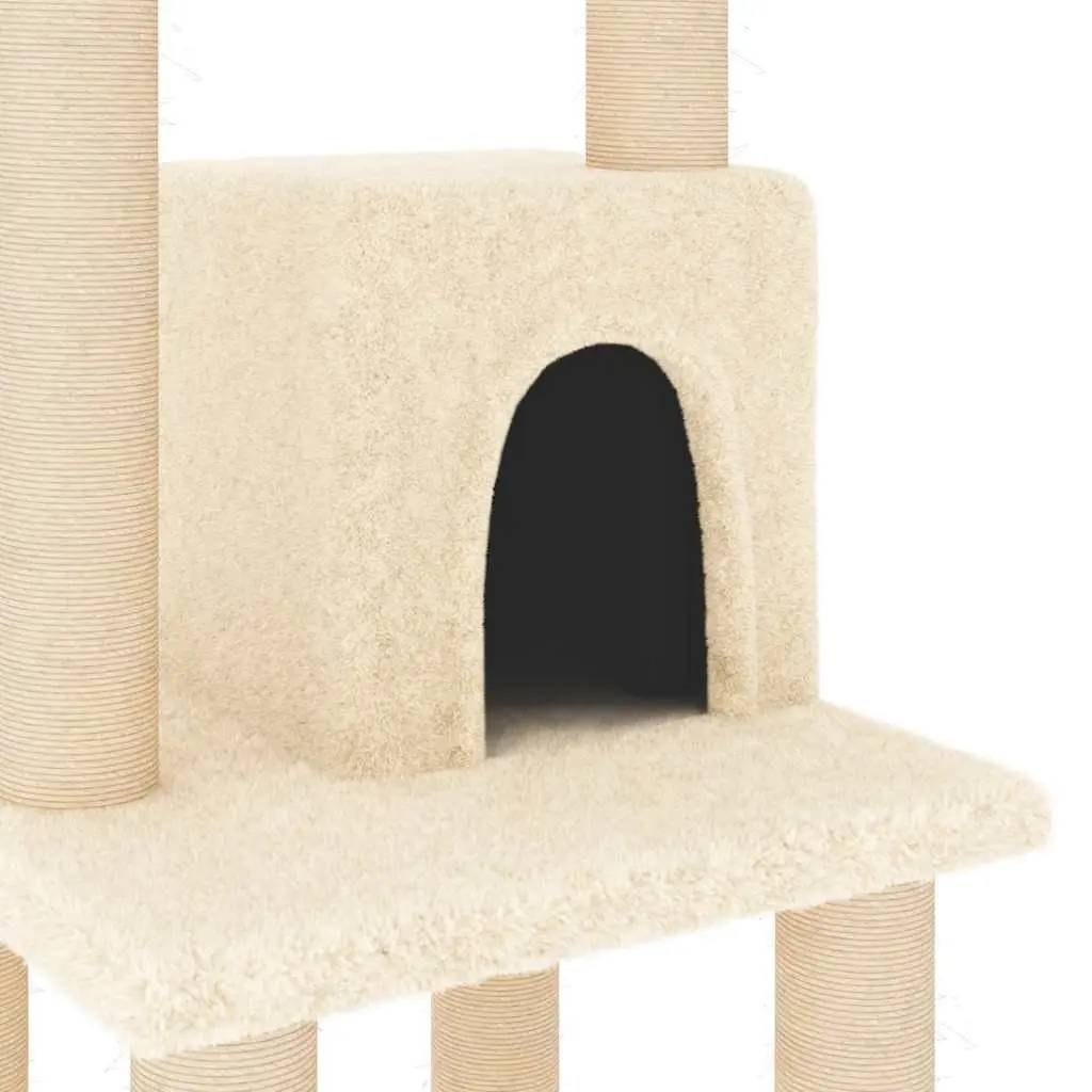 Climbing Cat Activity Centre Multi-Level Cat Tree Cream 105cm
