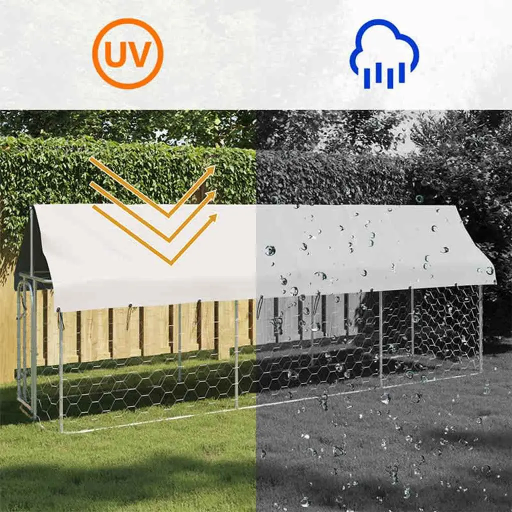 Outdoor Dog Kennel Steel 400x100x150cm Silver Mesh Run Enclosure