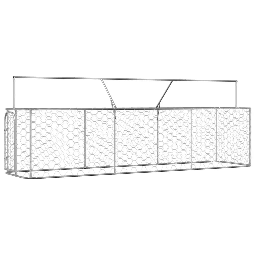 Outdoor Dog Kennel Steel 400x100x150cm Silver Mesh Run Enclosure
