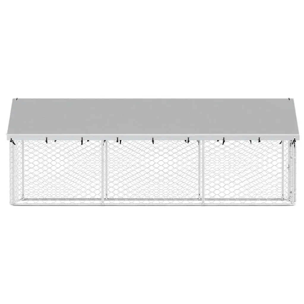 Outdoor Dog Kennel Steel 400x100x150cm Silver Mesh Run Enclosure
