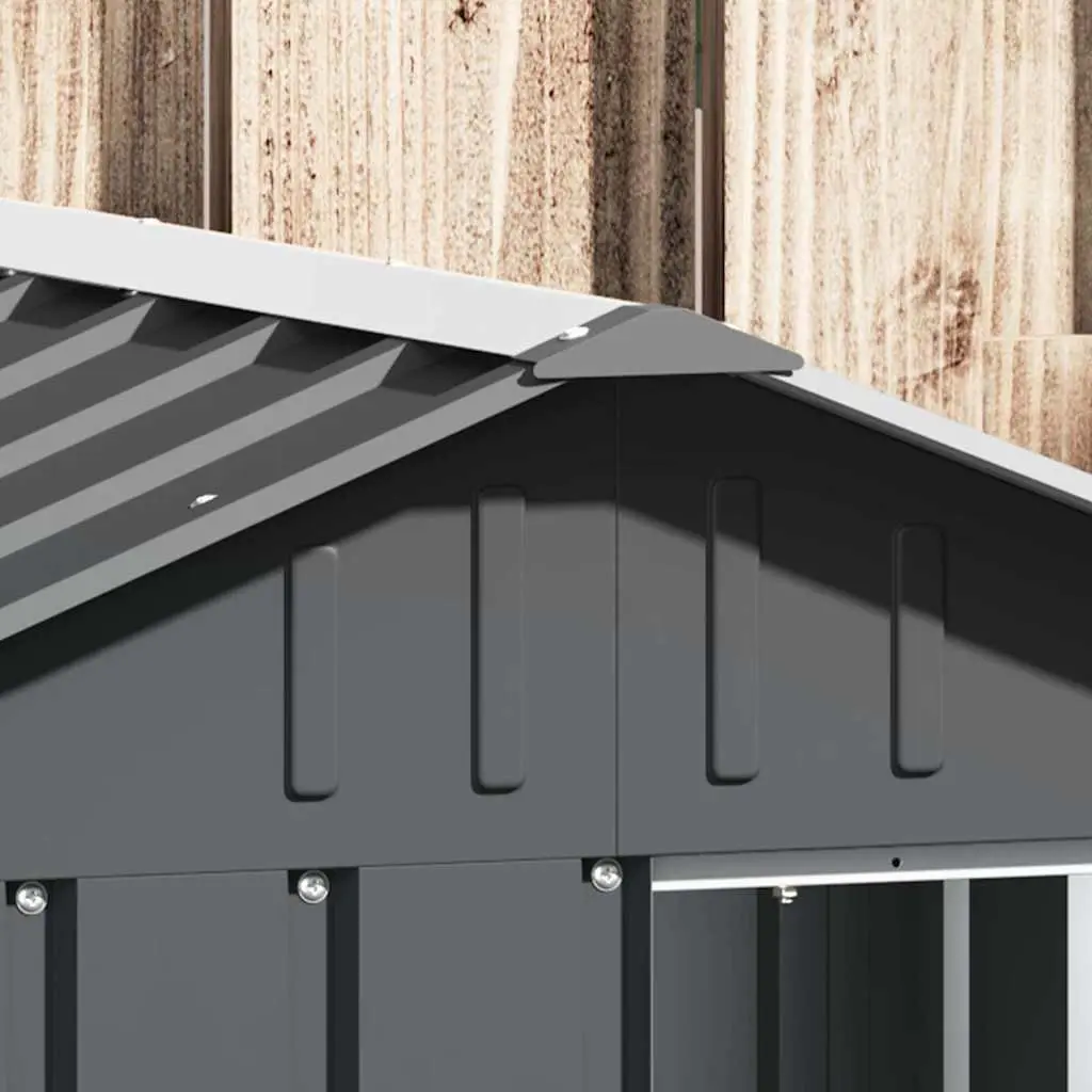 Dog House Anthracite Outdoor Kennel Shelter Galvanised Steel Weather Protection
