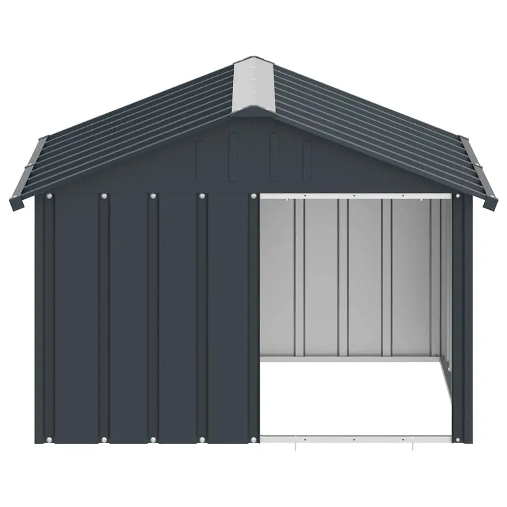 Dog House Anthracite Outdoor Kennel Shelter Galvanised Steel Weather Protection