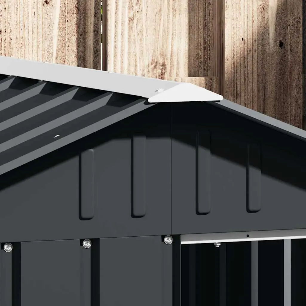 Dog House Anthracite Outdoor Kennel Shelter Galvanised Steel Weather Protection