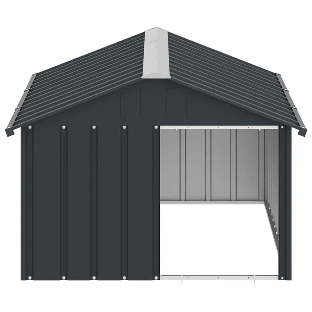 Dog House Anthracite Outdoor Kennel Shelter Galvanised Steel Weather Protection