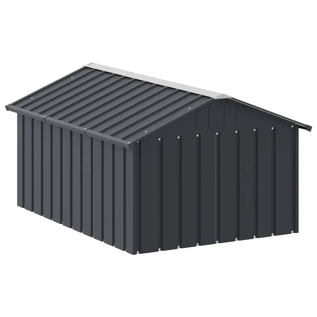 Dog House Anthracite Outdoor Kennel Shelter Galvanised Steel Weather Protection