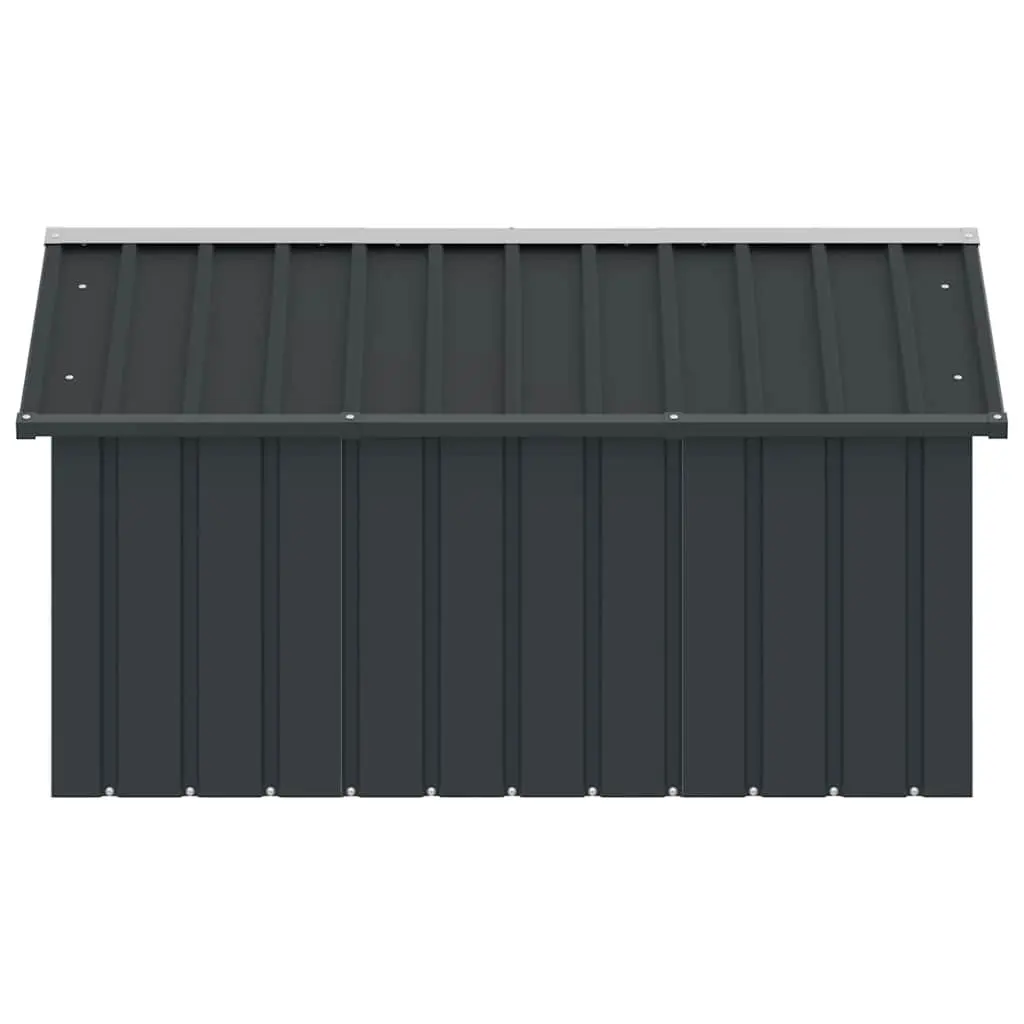 Dog House Anthracite Outdoor Kennel Shelter Galvanised Steel Weather Protection