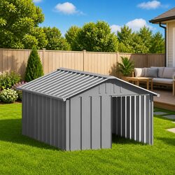 Practical Outdoor Shelter for Your Dog in Grey Steel