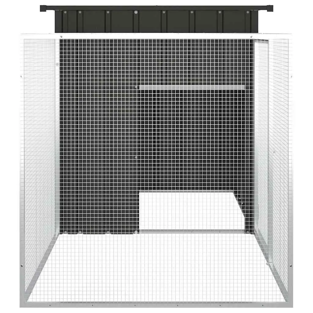 Chicken Coop Outdoor Run House for Hens and Ducks Galvanised Steel Mesh Anthracite 200x91x100cm
