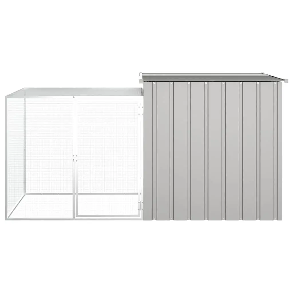 Galvanised Steel Chicken Cage Outdoor Run House Coop Grey 200x91x100cm