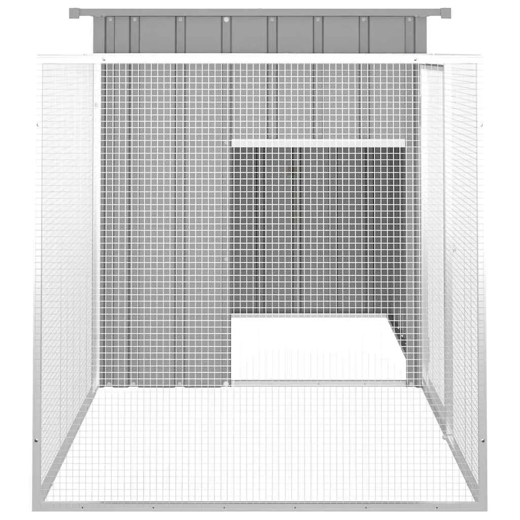 Galvanised Steel Chicken Cage Outdoor Run House Coop Grey 200x91x100cm