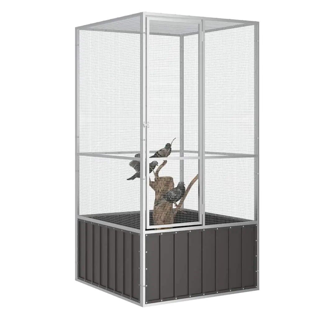 Bird Cage Anthracite Large Aviary Galvanised Steel Frame Mesh Design