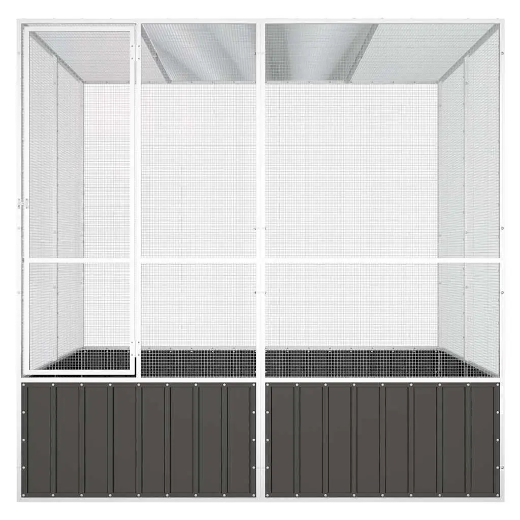 Bird Cage Aviary Large Outdoor Play Exercise Galvanised Steel Anthracite 213.5cm