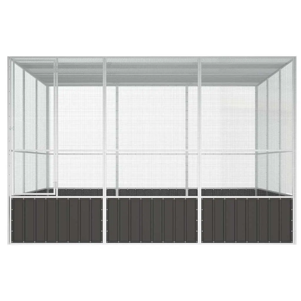 Large Outdoor Aviary Anthracite Ventilated Bird Cage Galvanised Steel Frame