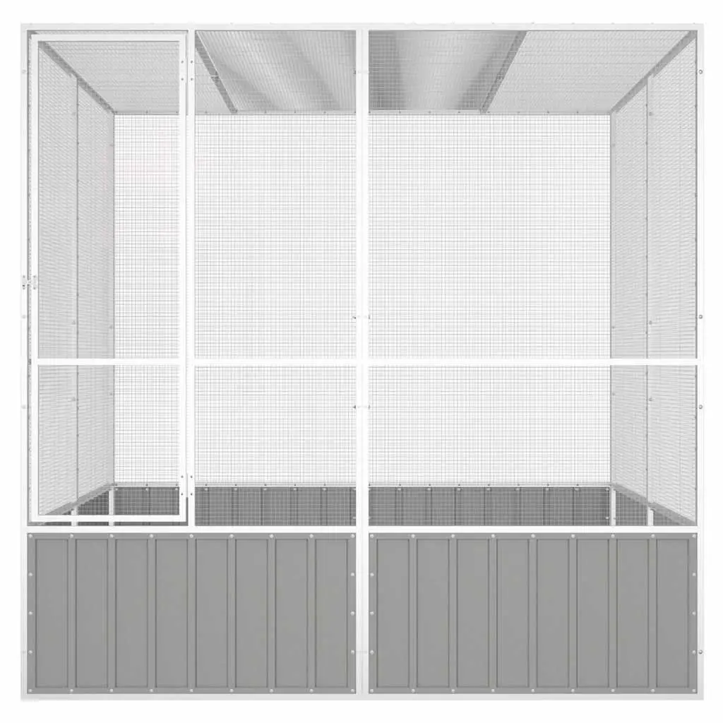Large Grey Aviary Galvanised Steel Bird Cage Indoor Outdoor Pet Play