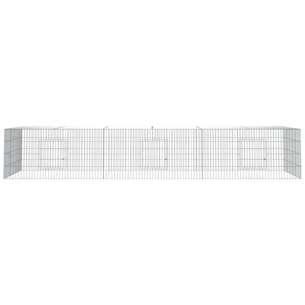Rabbit Cage Galvanised Iron 3-Panel Enclosure 325x109x54cm Silver Small Animal Hutch
