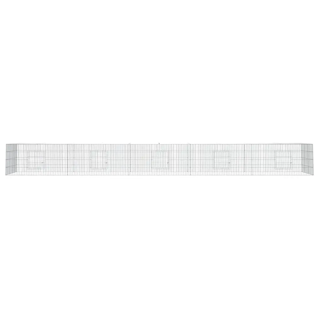 5-Panel Rabbit Cage Galvanised Iron 541 x 109 x 54 cm Silver