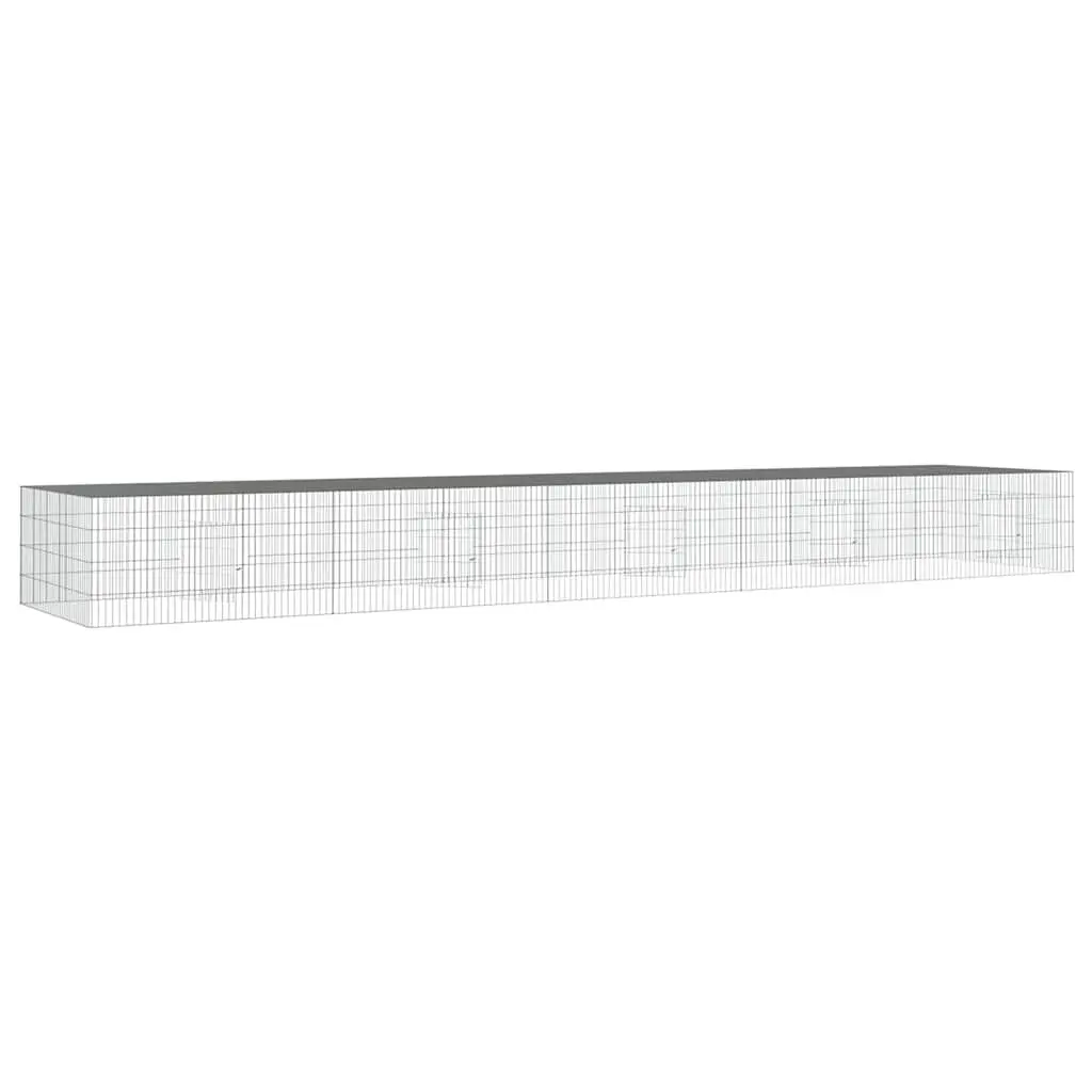 5-Panel Rabbit Cage Galvanised Iron 541 x 109 x 54 cm Silver