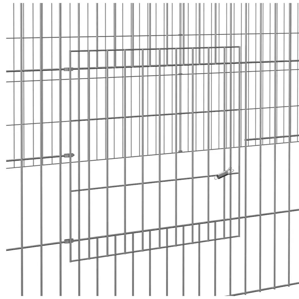 5-Panel Rabbit Cage Galvanised Iron 541 x 109 x 54 cm Silver