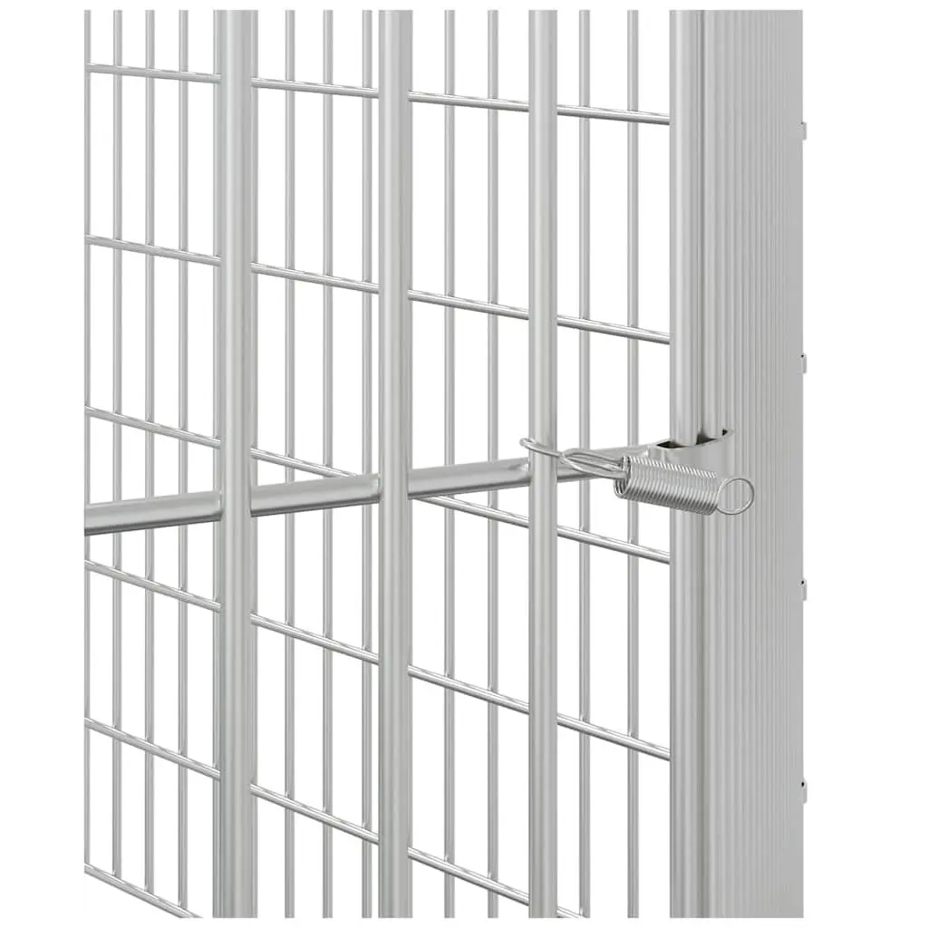 Small Animal Enclosure Galvanised Iron 6-Panel Play Pen for Rabbits Guinea Pigs Silver