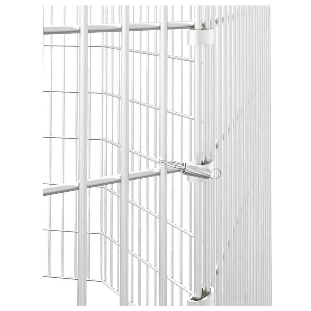 Small Animal Enclosure Galvanised Iron 8-Panel Playpen Exercise Run Cage Silver