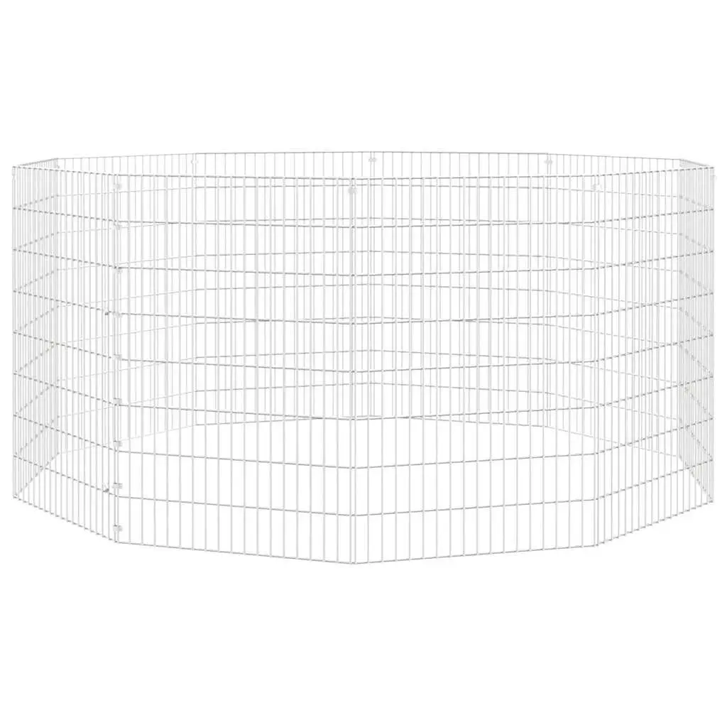 Small Animal Enclosure 10-Panel Pet Pen Rabbit Guinea Pig Run Playpen Silver