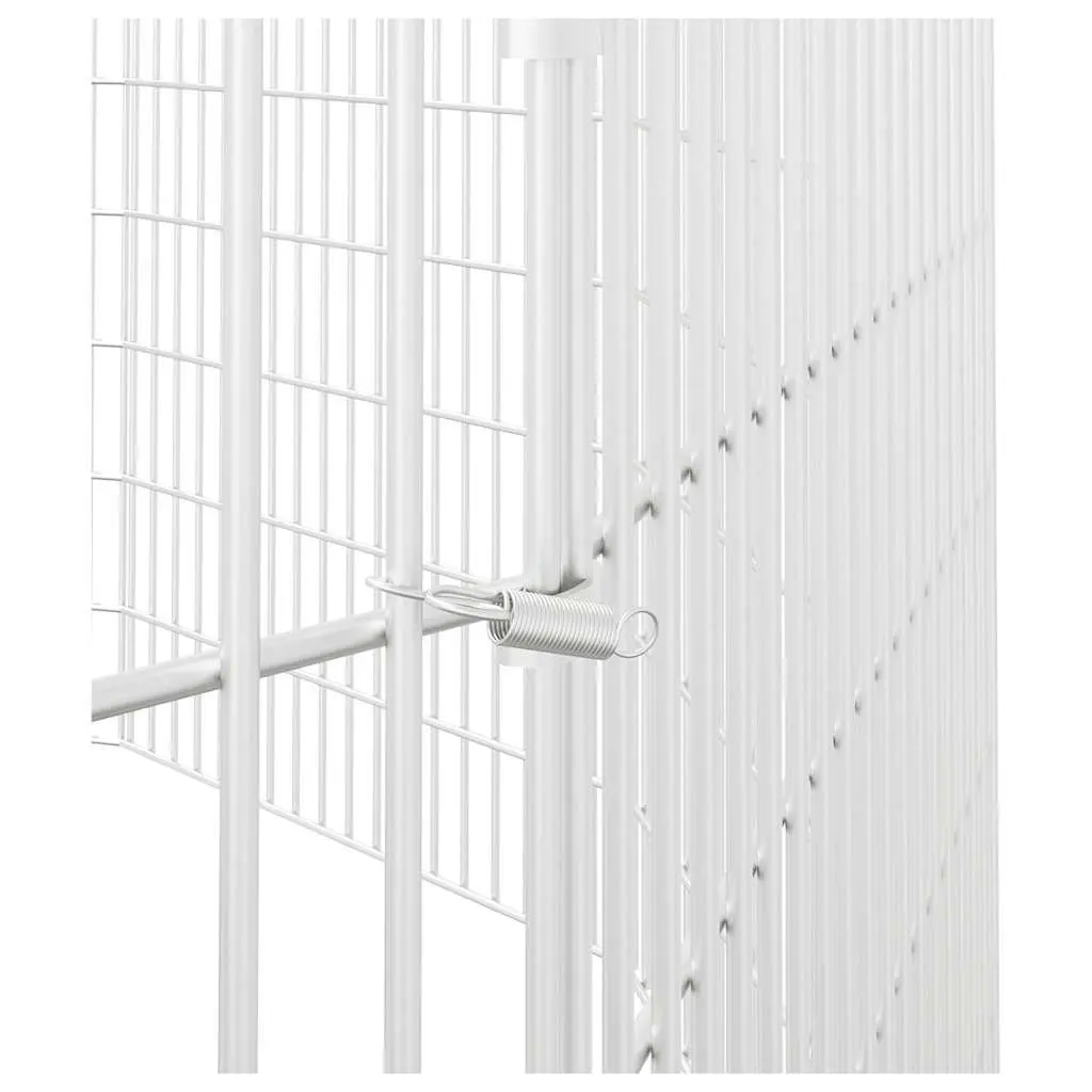 12 Panel Galvanised Iron Small Animal Enclosure Silver Flexible Assembly for Rabbits and Guinea Pigs
