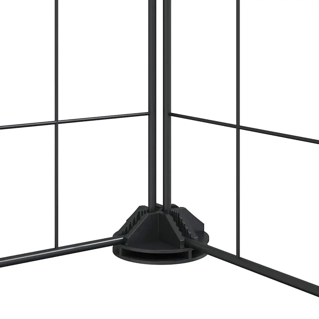 12 Panel Small Animal Pet Cage Enclosure Powder-coated Steel 105x105x35cm Black