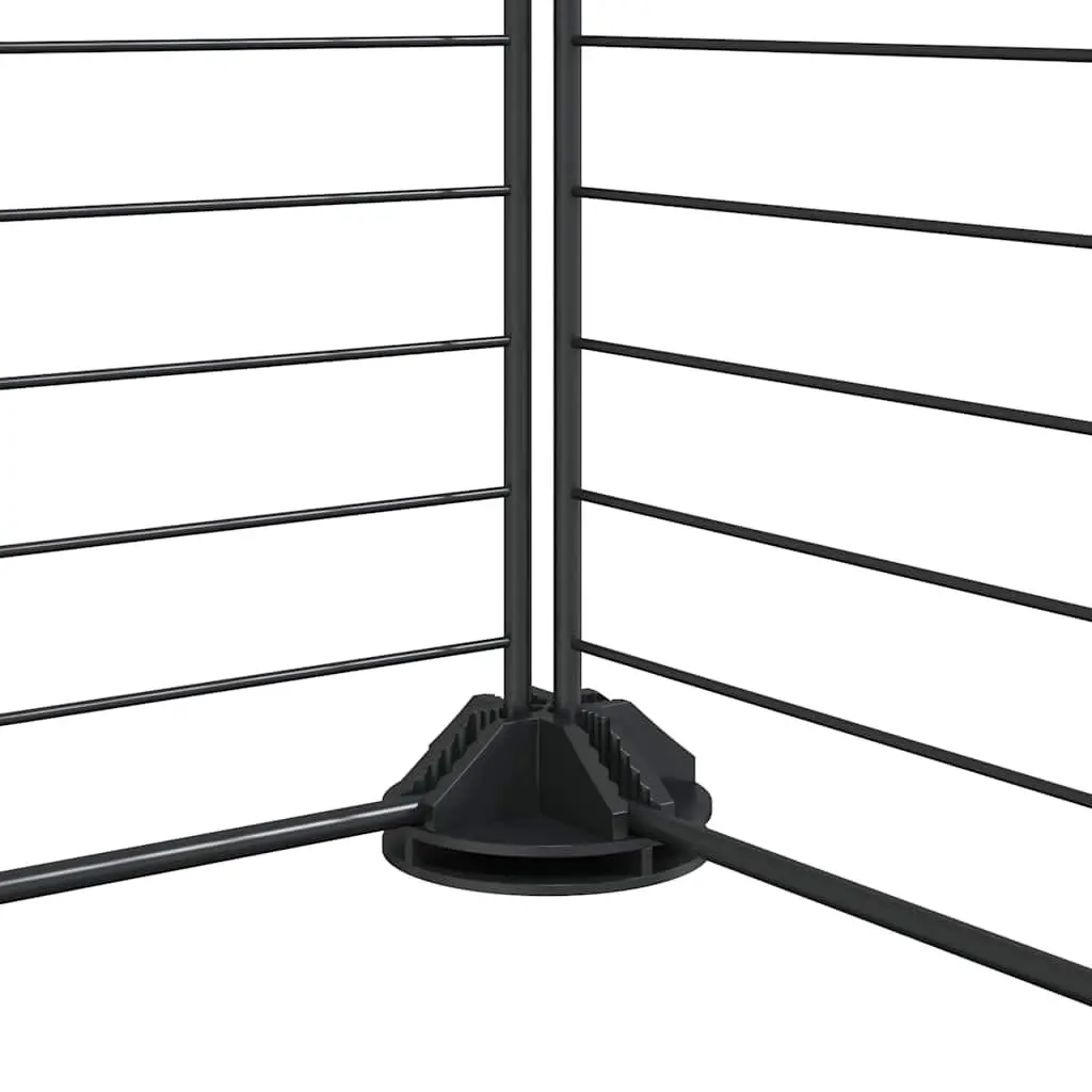 8-Panel Pet Cage Black 70x70x35 cm Small Animal Enclosure Playpen Exercise