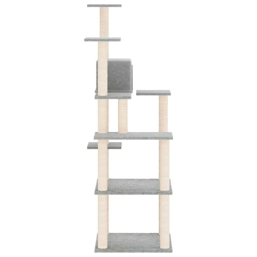 Cat Tree Tower Multi-Level Sisal Scratching Posts 153cm Light Grey