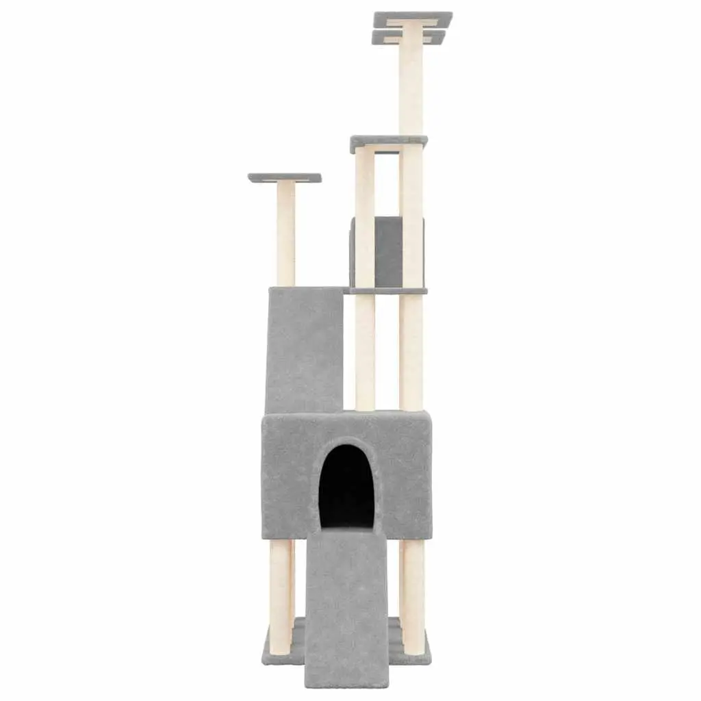 Cat Tree Multi-Level Furniture 190cm Light Grey