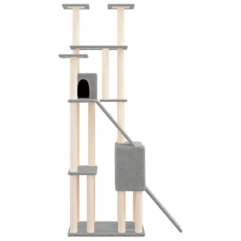 Cat Tree Multi-Level Furniture 190cm Light Grey
