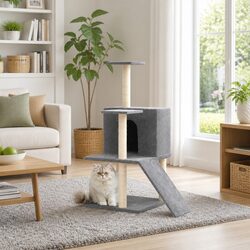 Functional Cat Tree with Platforms for Home Use 109cm