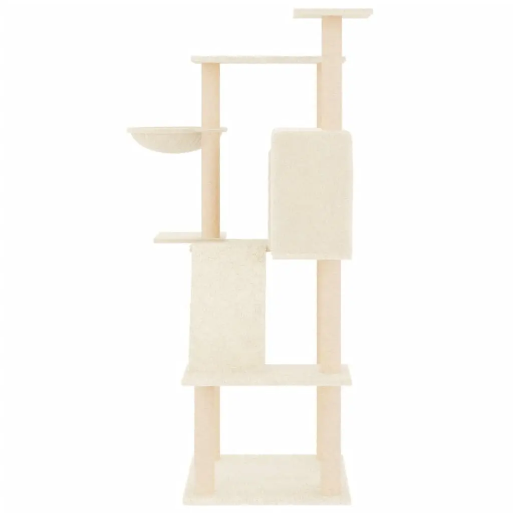 Cat Tree Multi-Level Plush 143 cm Cream