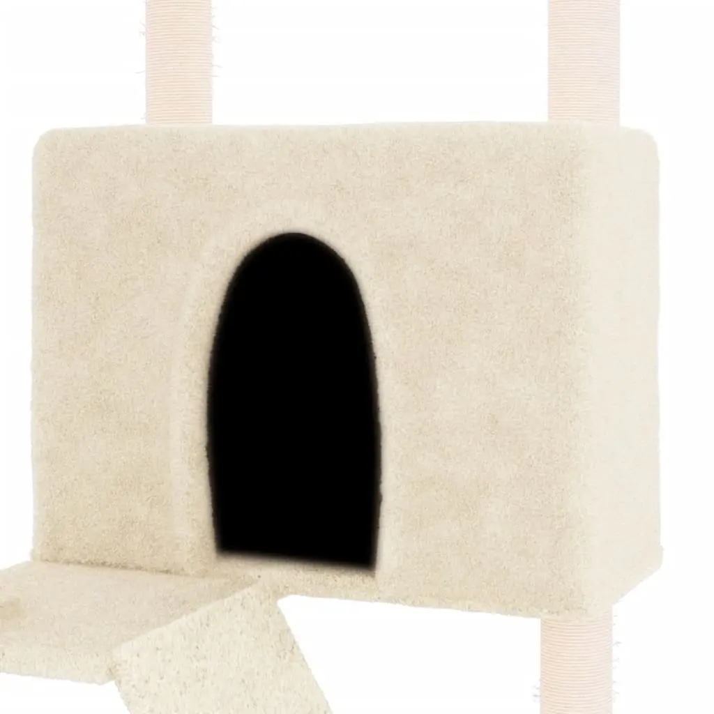 Cat Tree Multi-Level Plush 143 cm Cream